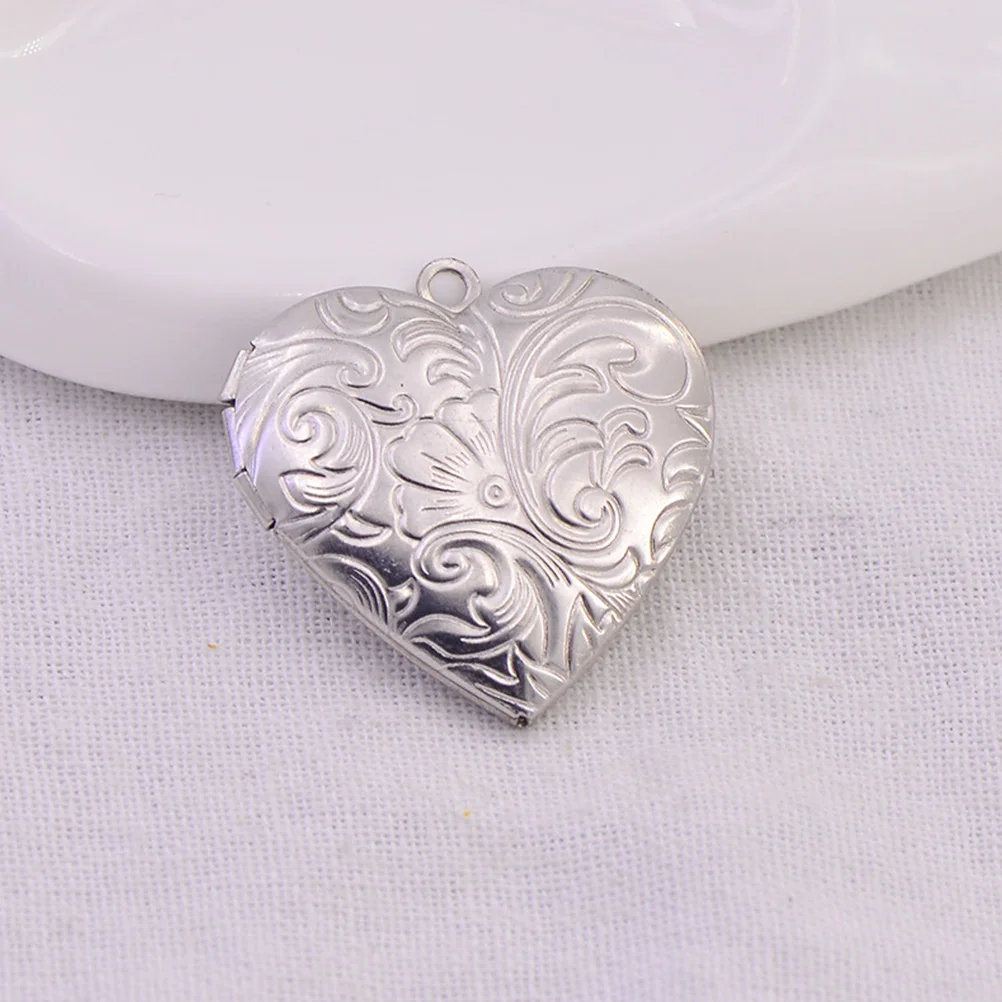 

10Pcs Heart Shaped Pendant Photo Necklace Stainless Steel 29x28 6mm Fashionable Lockets Women Accessories Creative Jewelry