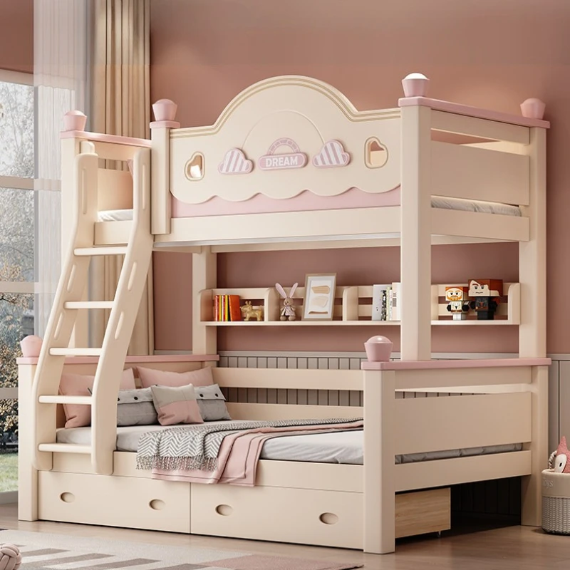 children's Comfortable bunk beds bedroom luxury family Storage Bunk bed hotel with mattress stapelbed sleeping set furniture