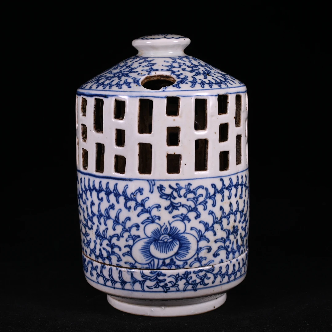 chine-porcelaine-qing-daoguang-bleu-et-blanc-evide-vase-floral-decoration-de-la-maison-ornements