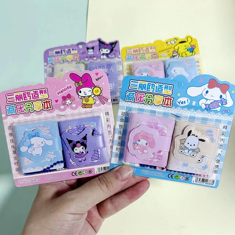 Imagem -04 - Sanrio Mini Notebook com Kuromi Melody Desenhos Animados Mão Ledger Livro Pequeno Portátil Suprimentos Estudante Presente Atacado Novo 16set