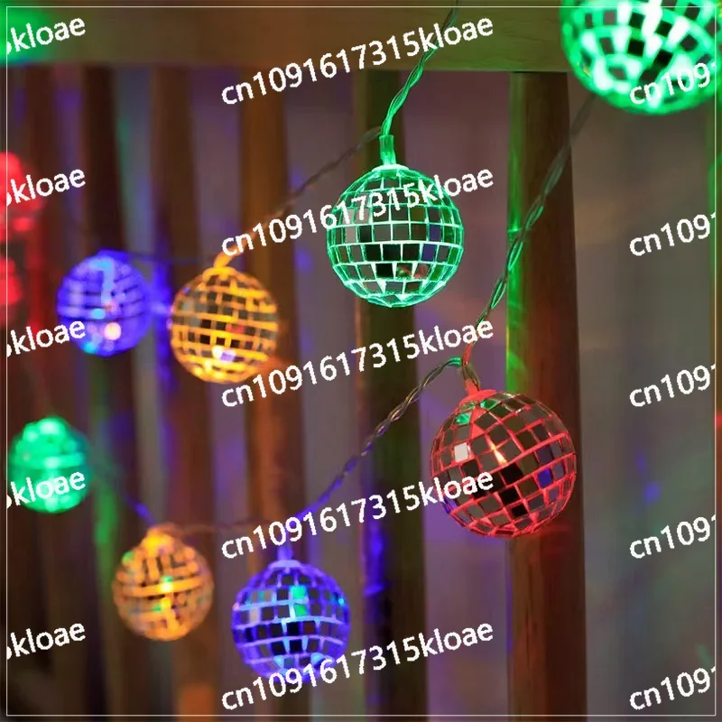 LED Mirror Ball Light String Bar Atmosphere Decorative Light Mosaic Ball Battery