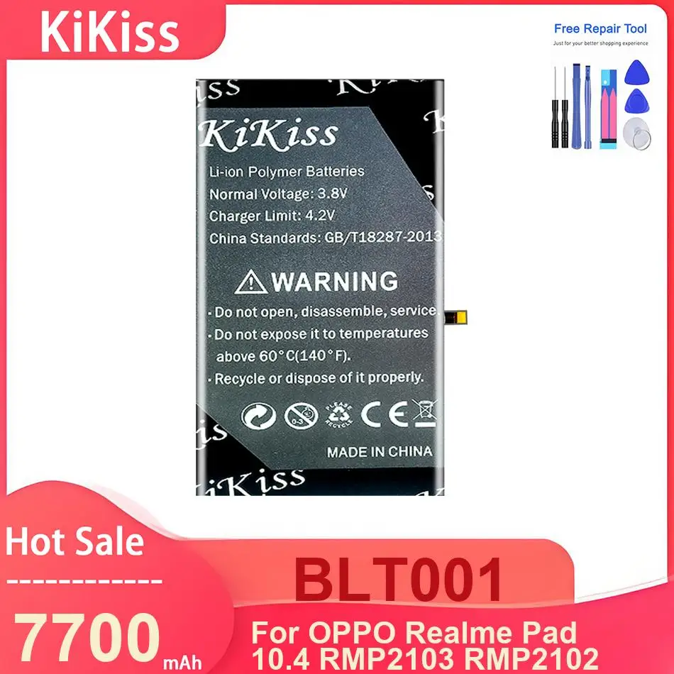 

KiKiss Tablet Battery For OPPO Realme Pad 10.4 RMP2103 RMP2102 ,BLT001 7700mAh Batteries