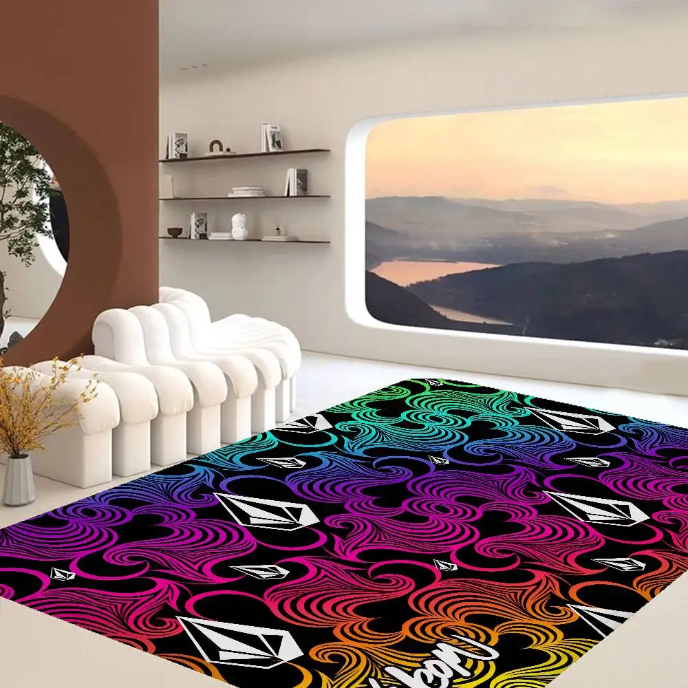 V-Volcom LOGO Hallway Carpet Non-Slip Laundry Room Mat Laundry Decor Balcony Child Living Room Bedside Area Rugs