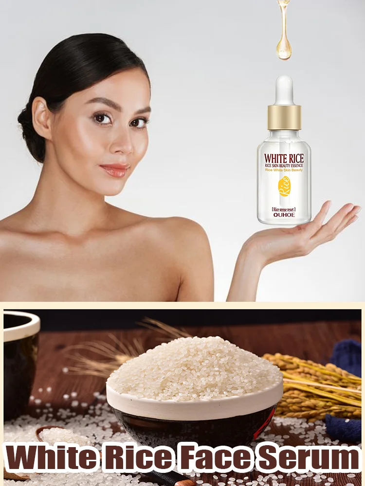 

Brightening Whitening Cream White Rice Face Serum Anti Aging Lines and Wrinkles for Glowing Skin Firm Care Essence Shrink Pores