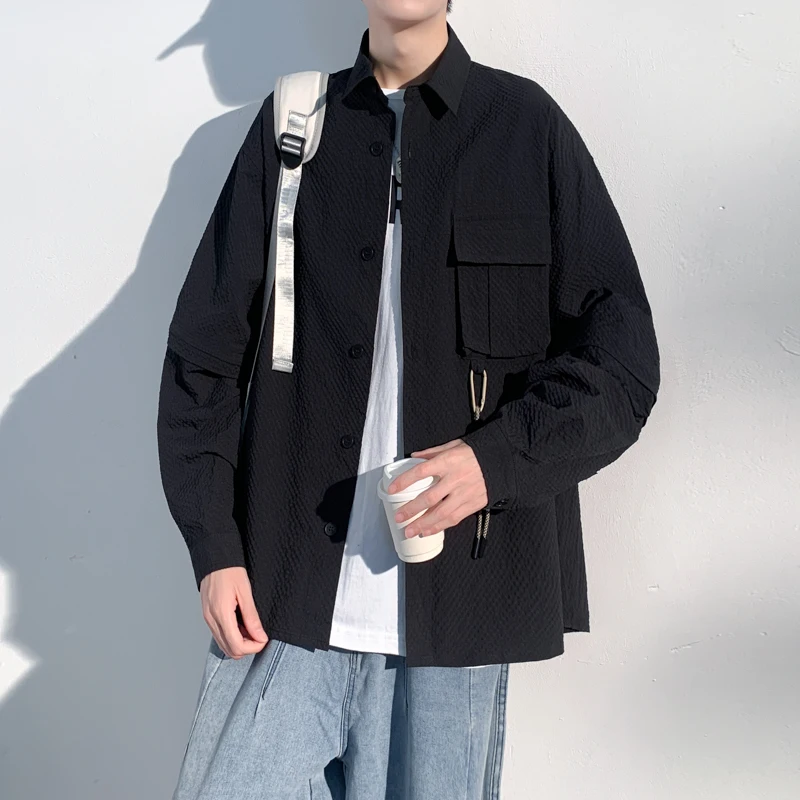 

y Tailored Long Sve irt Men's Removable Sve irt Pure Color Casual Top Faionable Autumn Wear for Teenagers