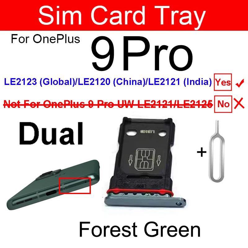 Sim Card Tray For Oneplus 1+ 8 Pro 8T 9 Pro 9R Sim Card Tary Holder Slot Socket Replacement Parts