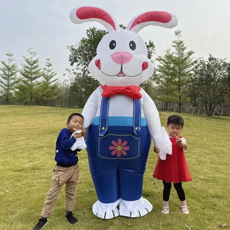 Kostum Cosplay Kelinci Paskah Tiup untuk Dewasa, Dekorasi Panggung Lucu, Kostum Festival Kreatif untuk Pria dan Wanita