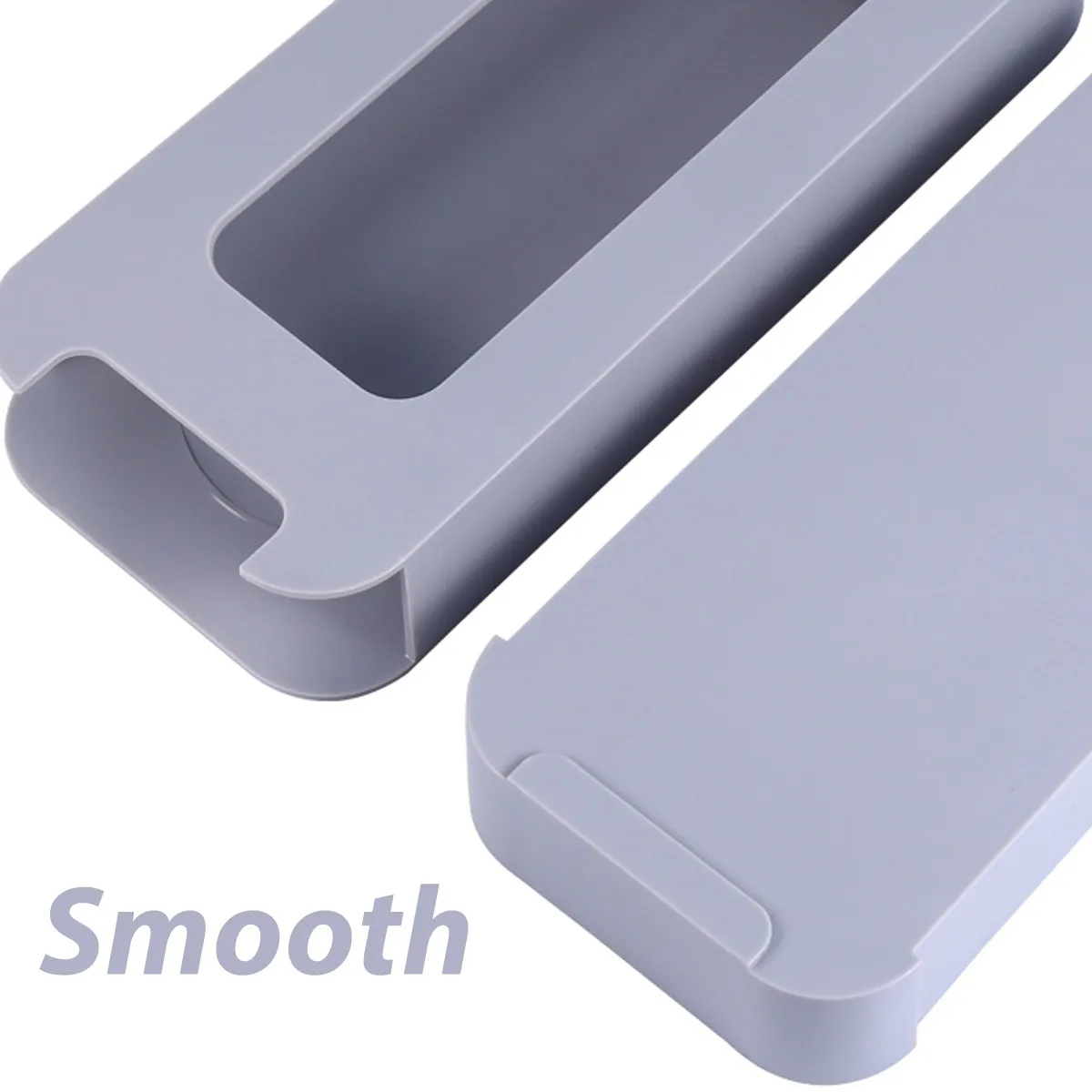 

Drawer Style Storage Box Hidden Under Table Adhesive Desk Organizer For Stationery Pen Office Home Use Grey Abs Plastic Compact