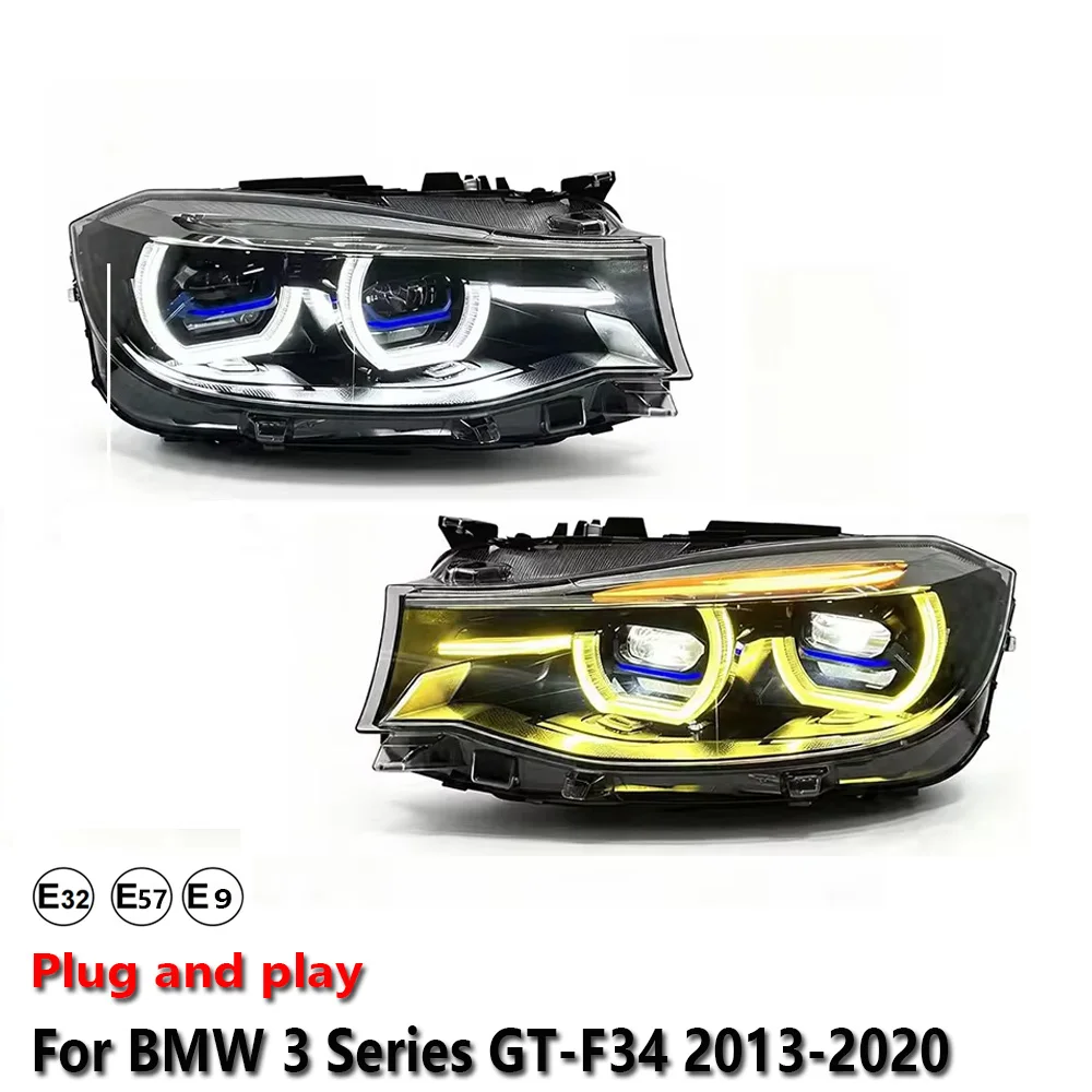 Car Accessories LED Headlight Light For BMW 3 GT-F34 2013-2020 DRL Projector Front Headlamp Brake Turn Signal Lamp Plug and Play