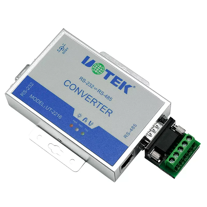 

UOTEK UT-2216 Оптоволоконный модем Одиночный преобразователь интерфейса Ethernet Преобразователь RS232/422/485 в оптоволоконный преобразователь