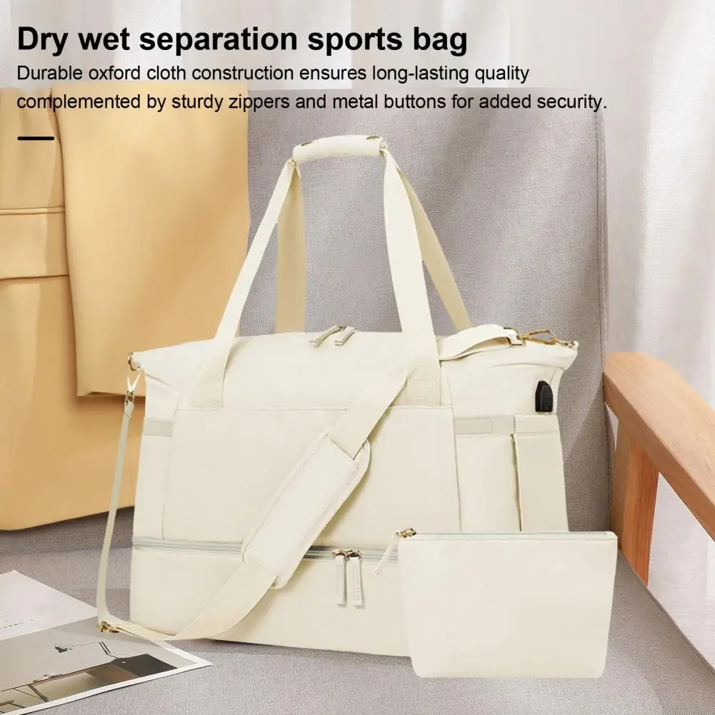 

Weekender Bag with Shoe Compartment Waterproof Wet Dry Separation Travel Bags with Shoe Compartment Usb Charging for Yoga