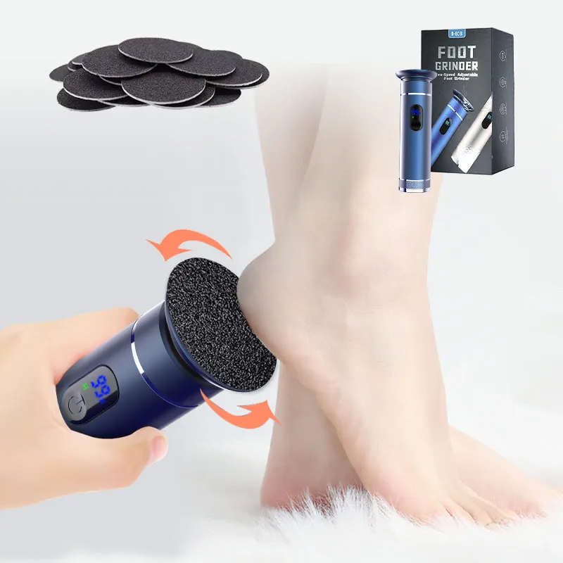 2 in 1 Electric Foot Grinder,30 Replaceable Sand Discs,Type-C Digital Display Pedicure Tool for Dead Skin Callus Nail Care