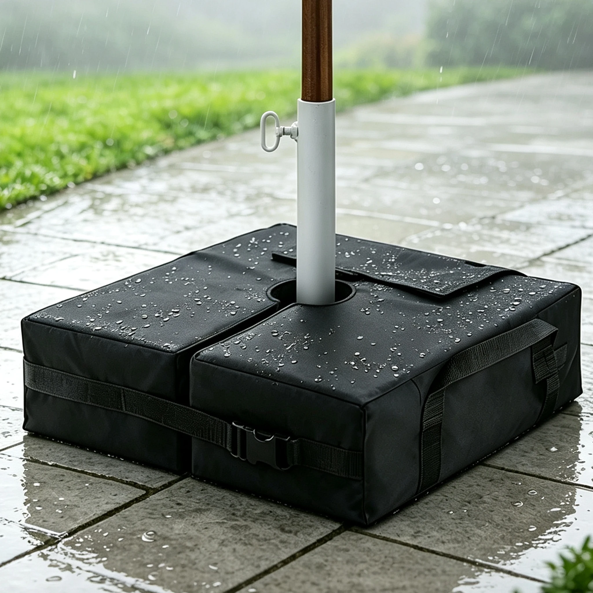 46cm Square Heavy Duty Sandbag Weight Base, Waterproof Oxford Fillable Umbrella Weight Bag for Patio Cantilever Table Umbrella