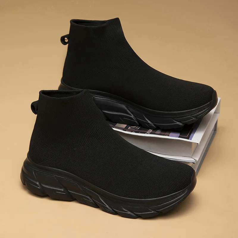 Sports Shoes New Men's Large Size 46 Women's High-top Casual Breathable Sports Shoes Outdoor Running Shoes Soft-soled Mesh Shoes