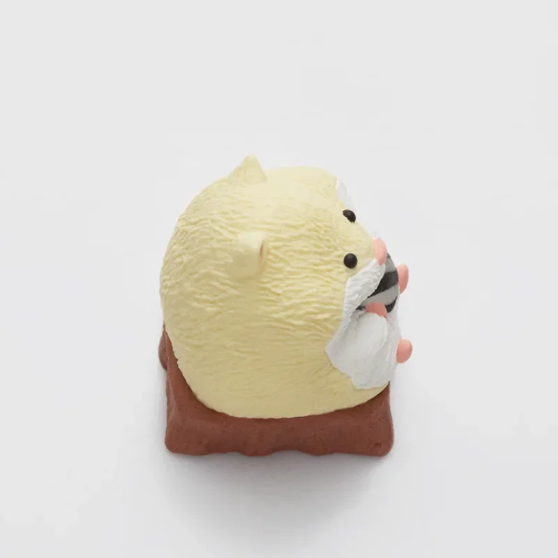 Imagem -04 - Cute Hamster Keycap para Teclado Mecânico 3d Resin Keycap Keycap Personalizado dos Desenhos Animados Design Original Presente de Acessórios Personalizados Cinza