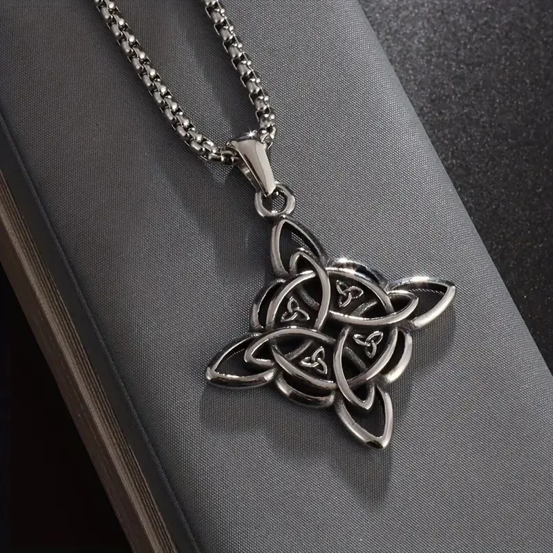 1pc Classic Wiccan Witch Knot Irish Celtic Knot Trinity Knot Pendant Necklace for Men Women Fashion Lucky Amulet Jewelry Gift