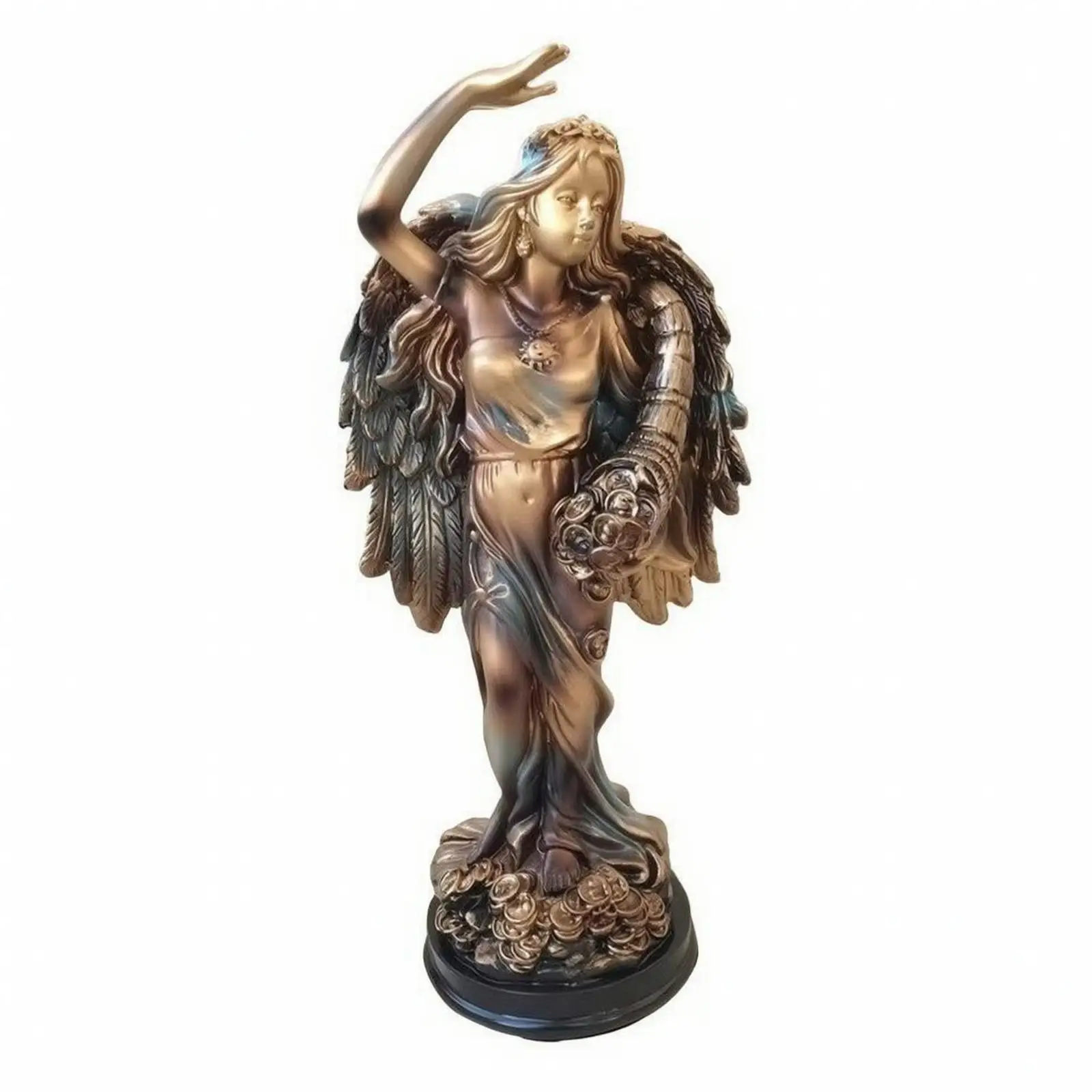 Classical Cherub Figurine Clock Statue Decorative Sculpture for Interior Ornament Luxury Home Decoration Aesthetic Piece