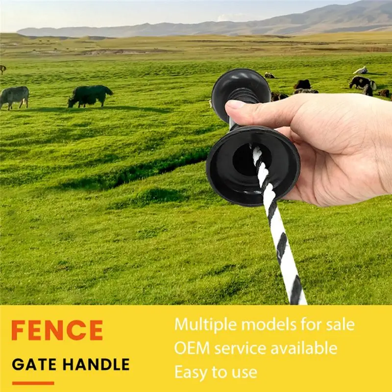A67P-Fence Door Handle Built-In 5M Electrified Rope Ranch Fence Door Handle Electronic Fence Hand Telescopic Door Handle