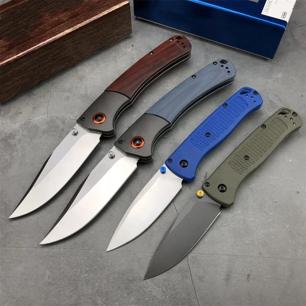 Tactical BM 15080 Folding Pocket Knives Outdoor Camping CPM-S30V Drop-Point Blade Wood/G10 Handle Hunting Self-defense Tools