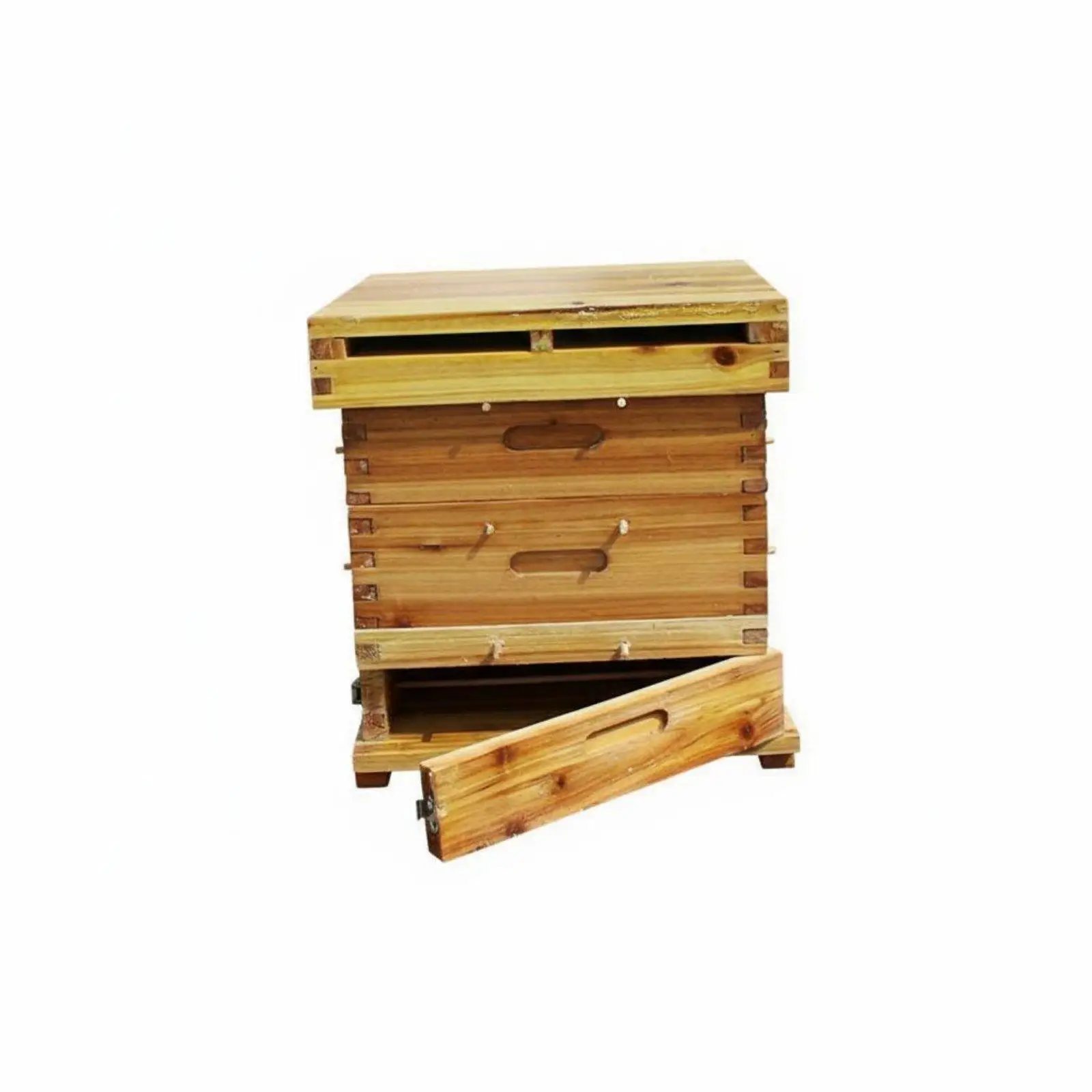 Layered Bee Box Kit Expandable Design Chinese Bee Lattice Box Simulates Habitat Stackable Wooden Bee Bee Enclosure for