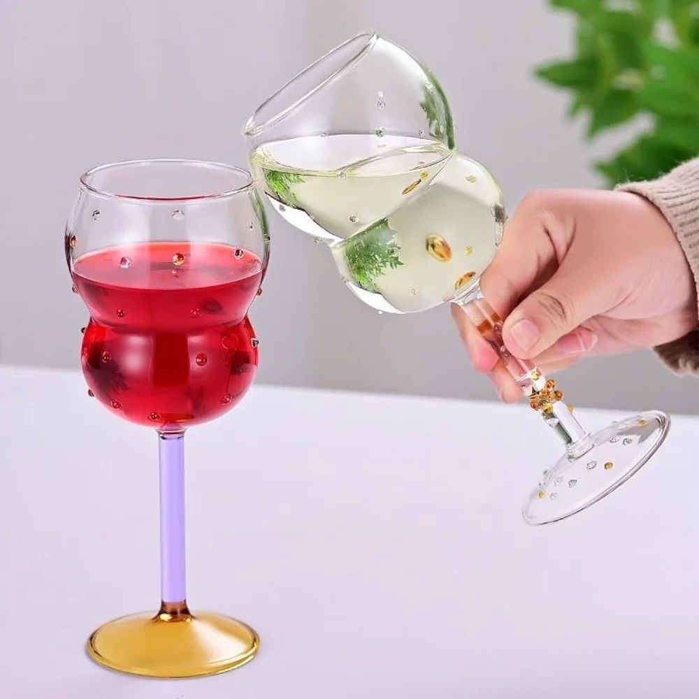 

Creative Colored Bead Glass Goblet, High-value Wine Glasses, Bar-specific Cocktail Drinkware, Fruit Cup Glassware Unusual Mugs