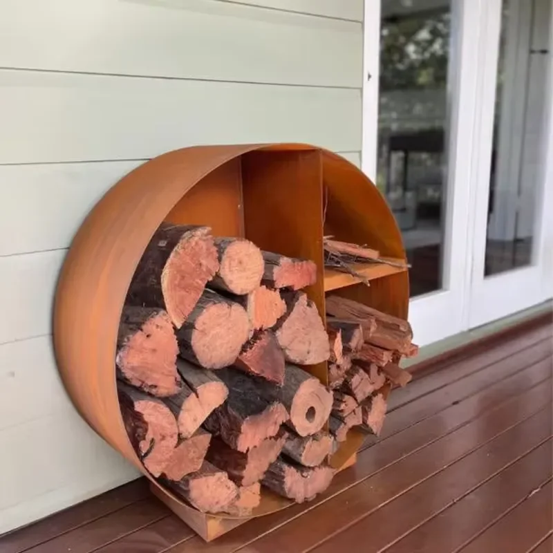 Garden Supplies Easily Assembled Indoor and Outdoor Firewood Storage Rack Stand Metal Fireplace Accessories