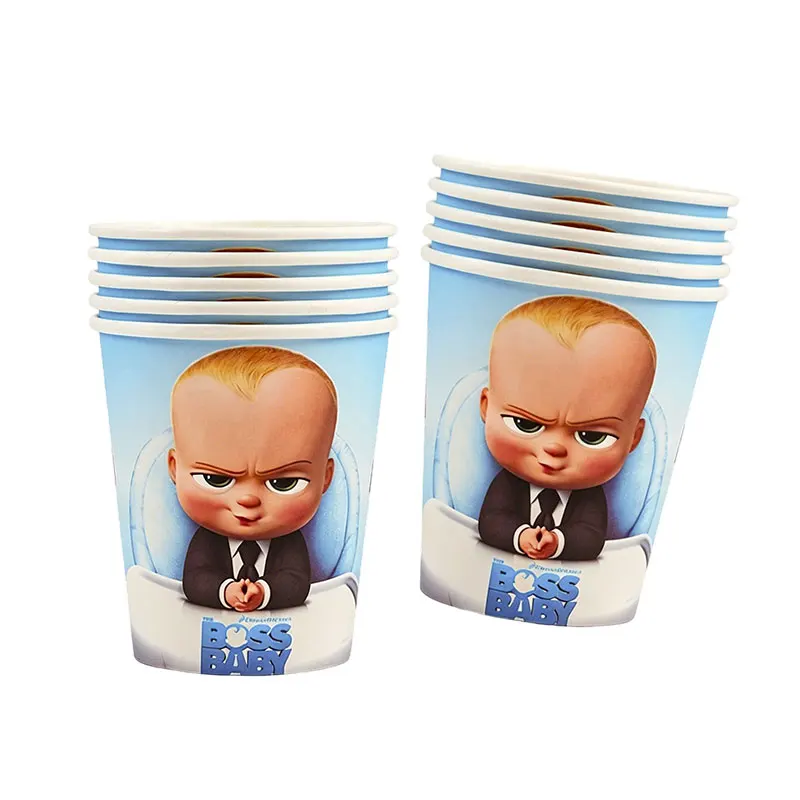 Blaues Little Executive Baby B-BOSSED Duschparty-Dekorationsset mit Einwegteller, Bechern, Servietten, Banner und Ballons für Geburtstagsfeiern – Detail 15