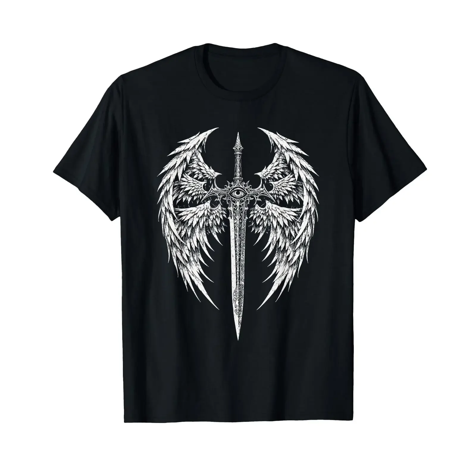 Seraphim Sword Wings Angel Enoch Seeing Eye Esoteric Grunge T Shirt vintage Washed designer clothes Comfortable streetwear