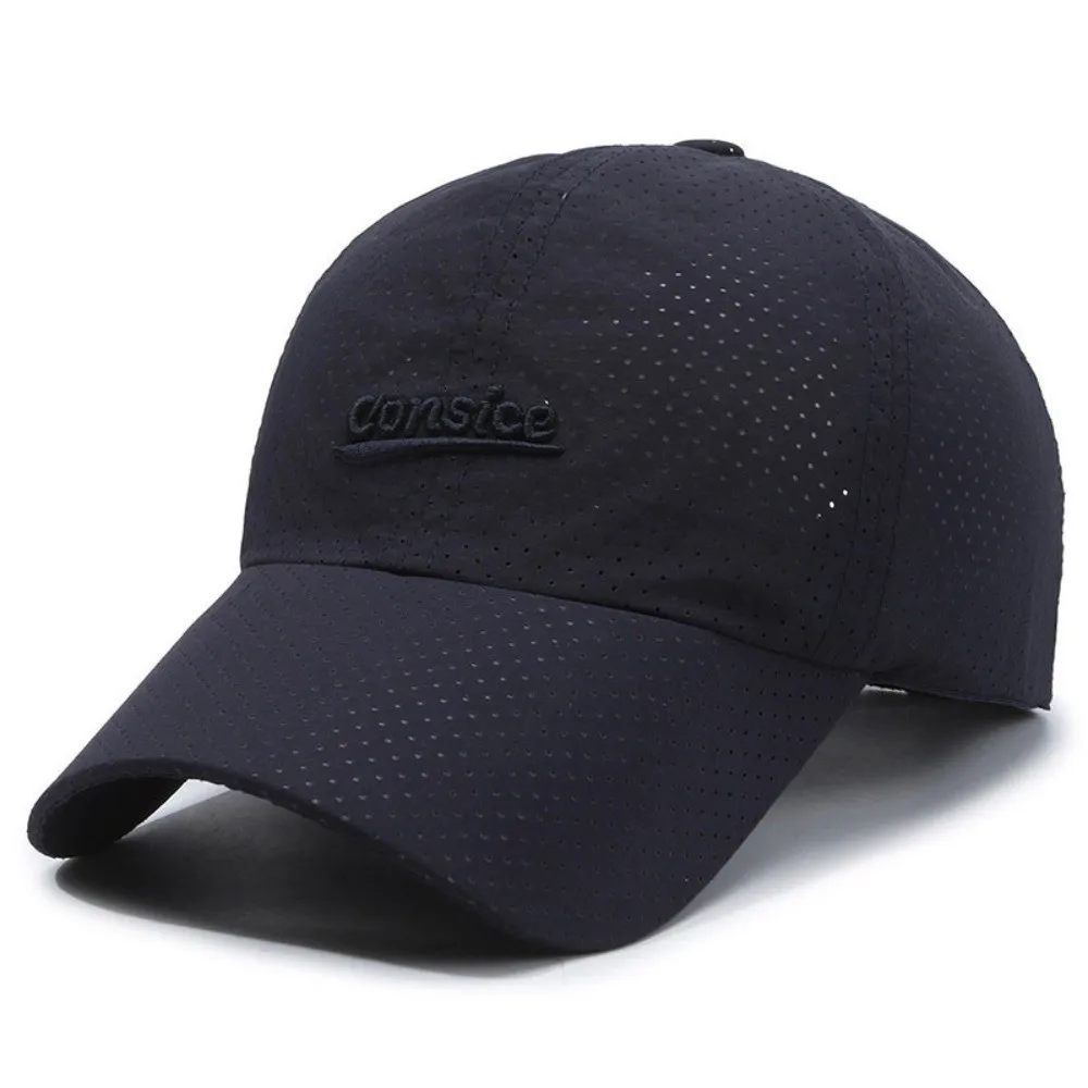 

Breathable Perforated Quick-Drying Hat Letter Embroidery Sun Protection Travel Sports Hat Adjustable Baseball Cap For Women Men