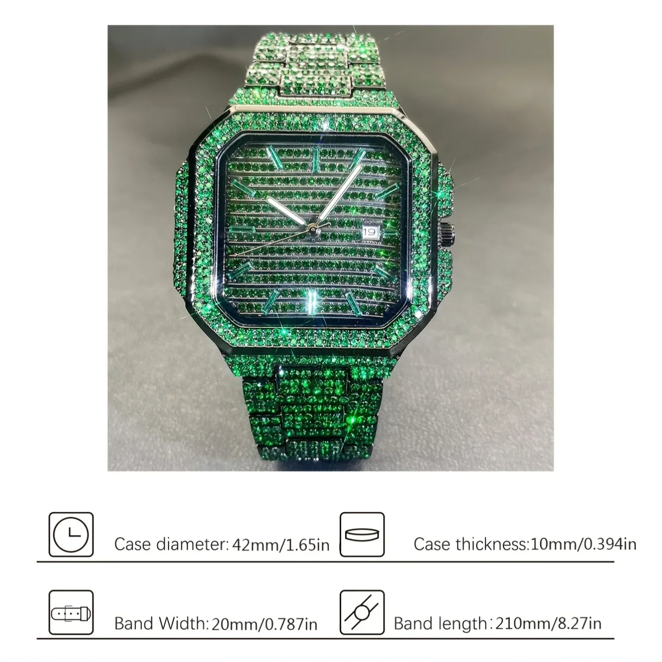 Square shell Roman watch, layered design strap, retro and gorgeous style