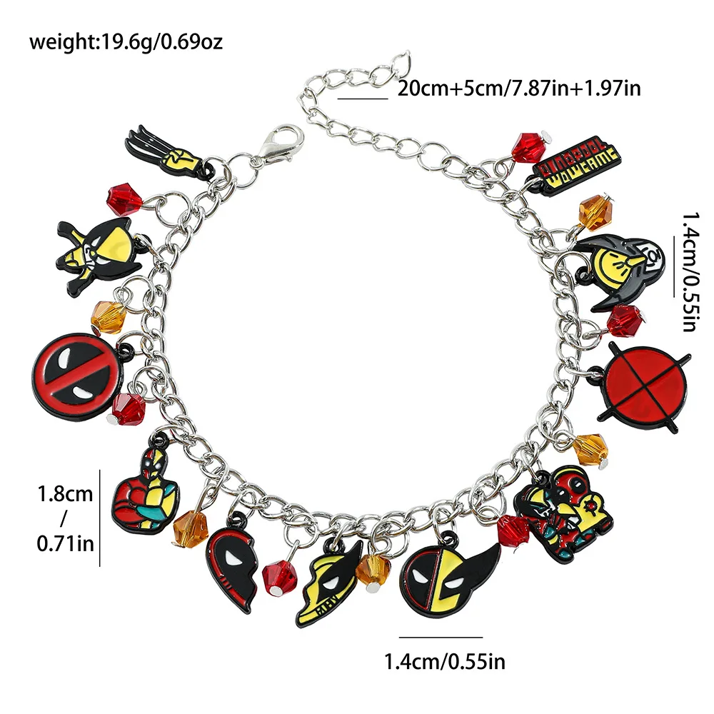 European and American film and television Deadpool Wolverine bead pendant, oil dripping bracelet wholesale
