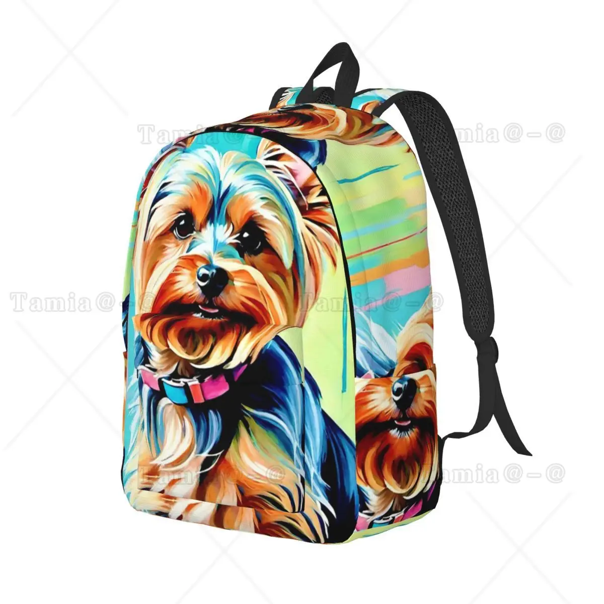 Yorkshire Terrier Dog Portrait In Watercolor Style Backpack Daypack Kids BookBag School Bag Shoulder Bags for Men Women