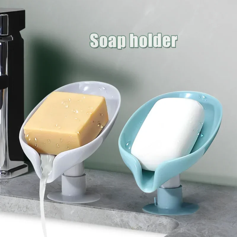 Dish Soap Holder Suction Cup Shower Wall Bathroom Magnetic for Dishes Pads Soap Box Container Travel with Drain Water Solid Case