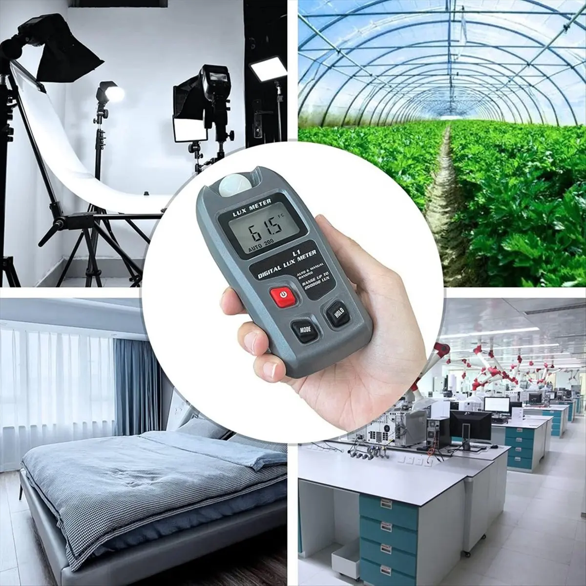 AB45 High Digital Meter, Digital Light Meter Brightness Tester Lumen Meter Brightness Meter Automatically Off