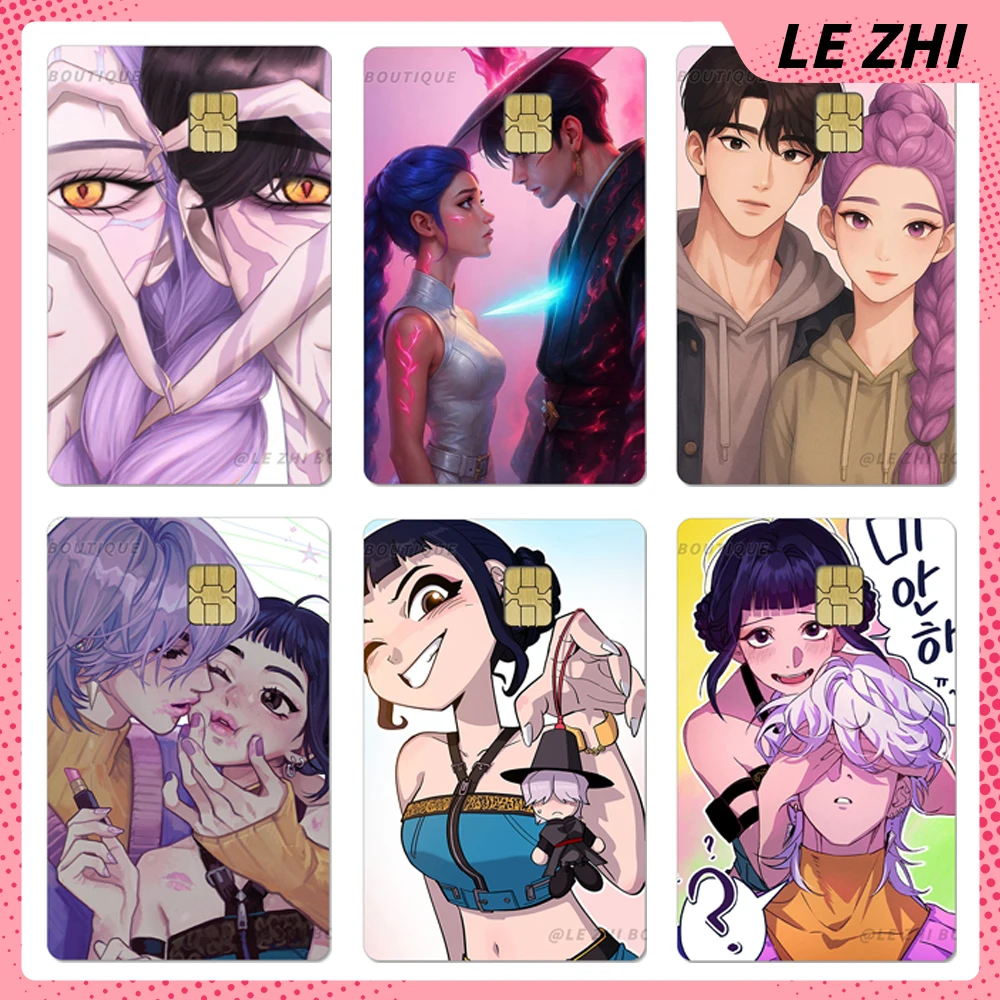 

Korea Popular Kpop Demon Hunters Pvc Credit Card Debit Card Protective Sticker Bank Bus Metro Waterproof Small Chip Skin Sticker