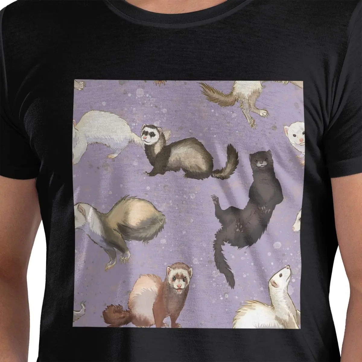 

Футболка из 100% хлопка Playful Ferrets, мужские модные футболки, мужские футболки с круглым вырезом и коротким рукавом, S-6XL