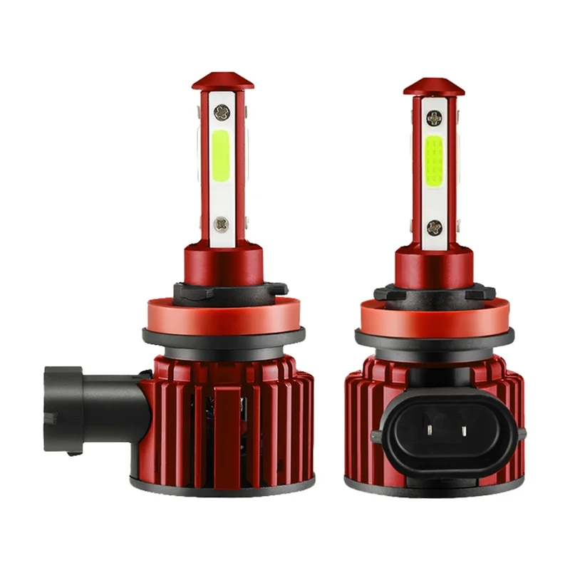 

1Pair 4-Sides H8 H9 H11 LED Combo Head Light High/Low Bulb Super Bright Ice Blue 8000K