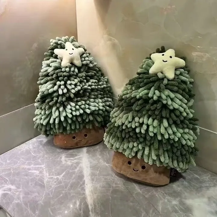 Christmas Tree Hand Towel – Cute Super Absorbent Thickened Odor-Resistant Hanging Towel for Kitchen Bathroom