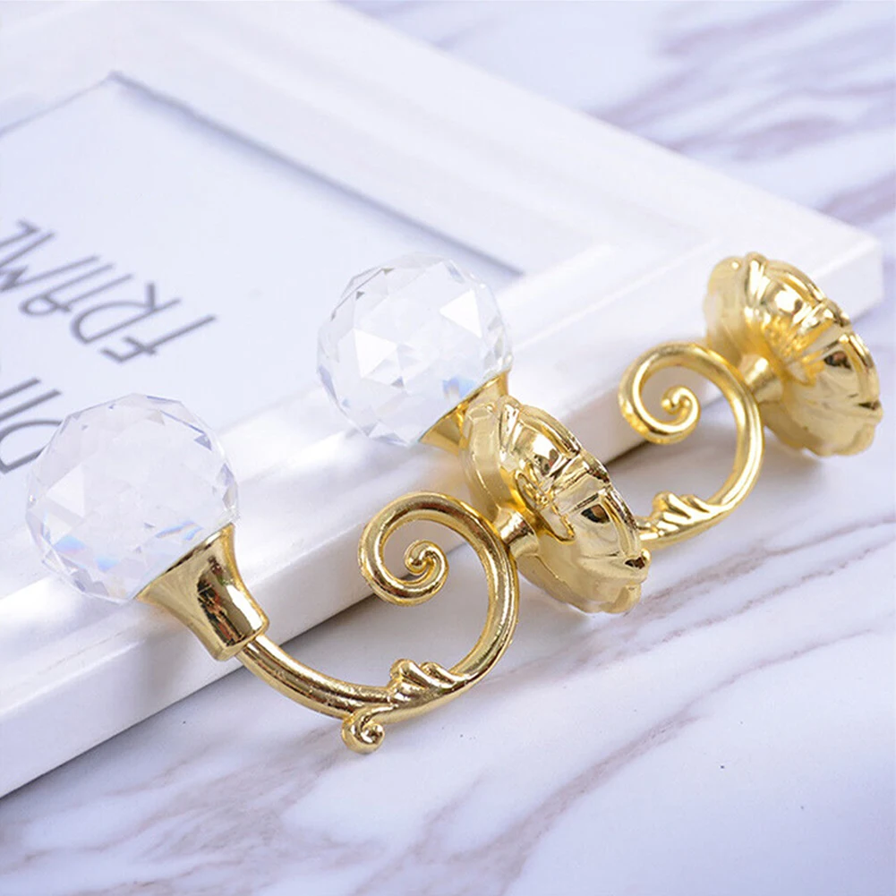 2pcs/set Curtain Hanging Hook With Screws Curtain Holdbacks Wall Tie Backs For Crystal Hanger Hooks Holder Home Decoration