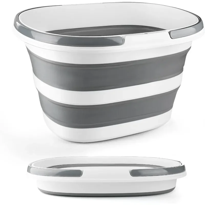 

Collapsible Mop Bucket with Handle for Cleaning 16L(4.2 Gallon) Silicone Square Mopping Bucket for Windows Cleaning Car Washing