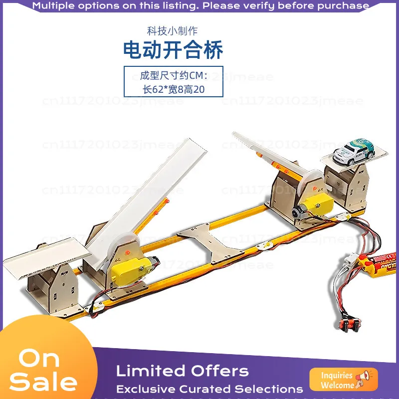 Electric Opening Lifting Bridge DIY Model Kit STEM Science Experiment Craft Project Materials for Teens and Kids