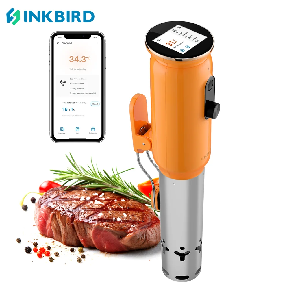 INKBIRD Orange Sous Vide Oven ISV-101W Touch Immersion Circulator Accurate Cooking Vacuum Cooker Heating Free APP For Cooking