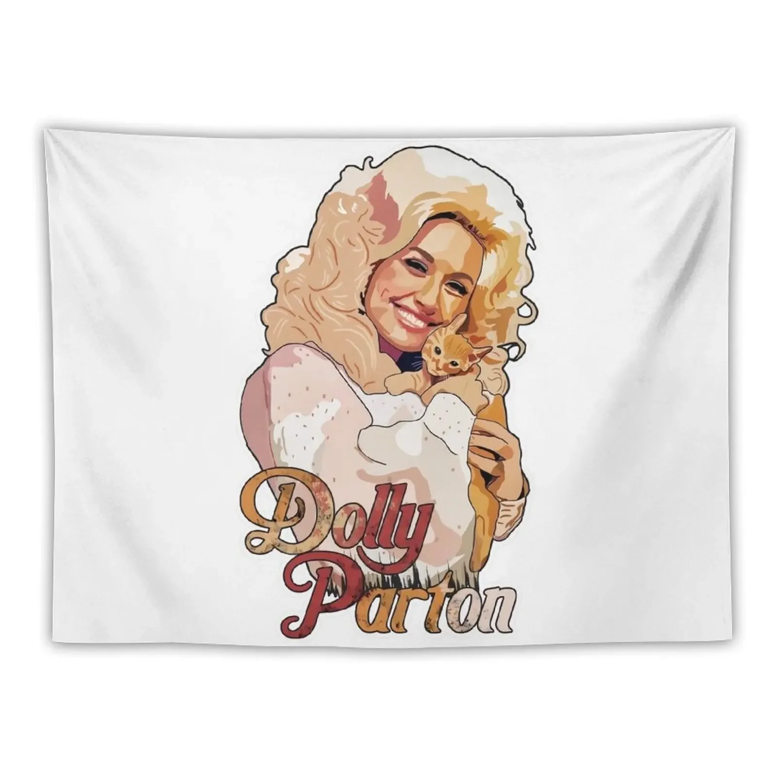 

Dolly Parton with beloved cat Tapestry House Decorations Wall Hanging Wall Tapestry