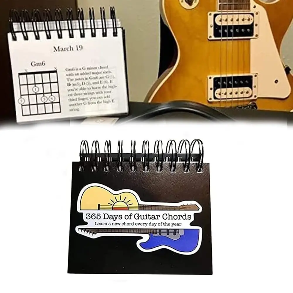 Dekor kantor hadiah kreatif gaya baru kalender suara gitar 365 hari untuk pemutar gitar harian 2023 kalender akor gitar