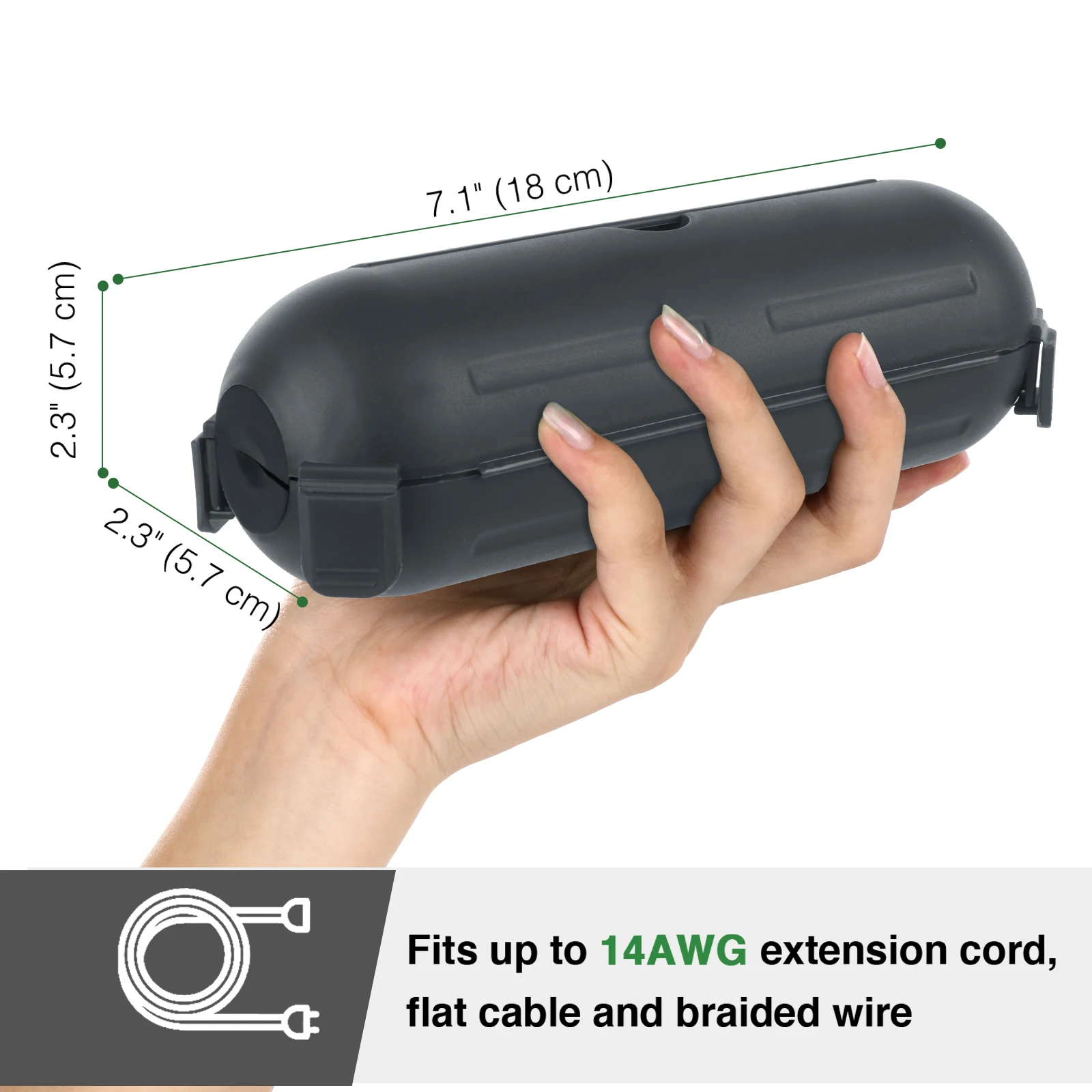 IP44 صندوق كهربائي خارجي مع كابل مانع تسرب غطاء أمان مقاوم للطقس لقضاء عطلة أضواء الديكور تمديد الحبل/الشريط #2