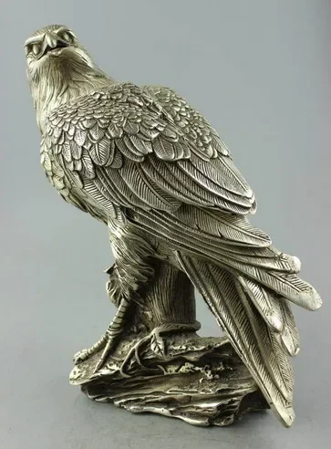 bronze factory outlets Tibet Silver Collectible Decorated Old Handwork Tibet Silver Carve Eagle On Tree Box & Statue