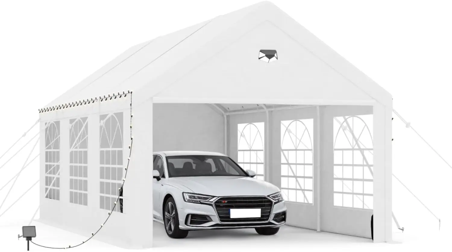 

Carports 10x20 Heavy Duty, Carport Canopy, Portable Car Port Garage with Clear Windows, Car Shelter All Weather, White