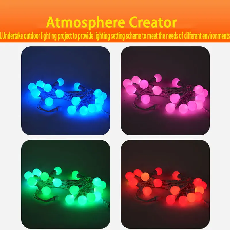 

Ip67 Outdoor Light String G50 Waterproof Tank Rubber Copper Wire Camping Tent Decoration Christmas Lights Table Tennis Rgb