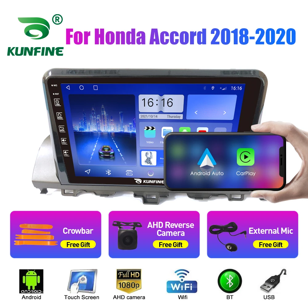 

10.33''Car Radio For Honda Accord 2018-2020 Android Car Stereo DVD GPS Navigation Player Touch Screen Carplay Android Auto QLED