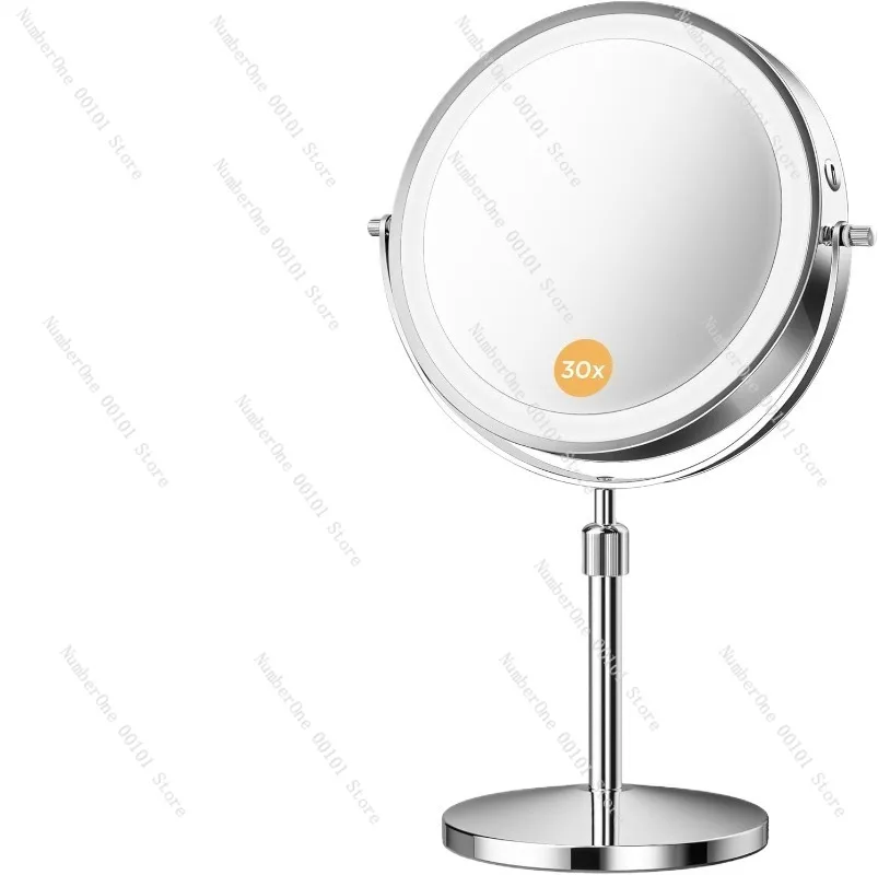 Double-sided mirror that can be lifted and lowered by 10x | Makeup mirror | Desktop LED lamp | Simple smart desktop mirror